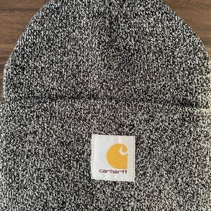 Carhartt Gray and White Knit Beanie